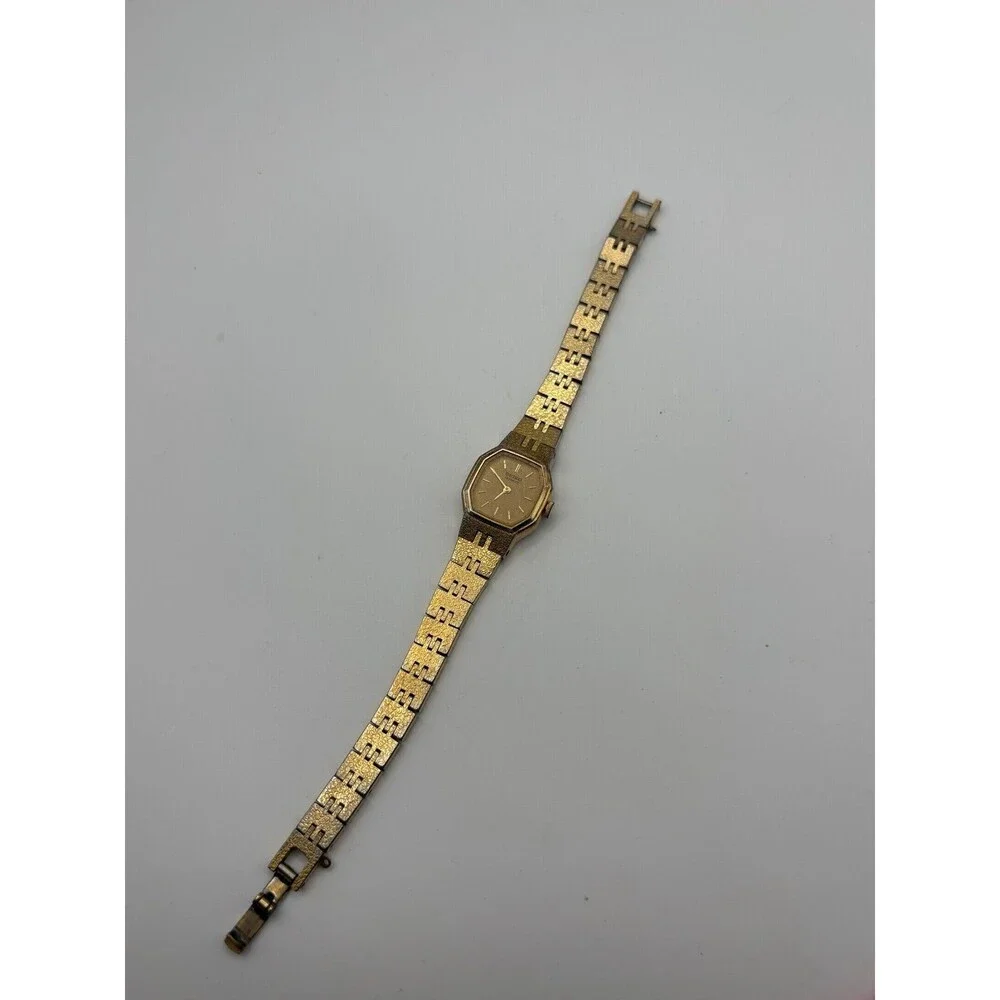 Vintage Seiko Quartz Gold-Tone Textured Watch Cal 7320